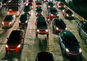 congested traffic at night